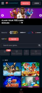 Ocean Bet mobile screenshot