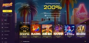 Prive Casino sister sites homepage