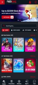 Red Dog Casino mobile screenshot