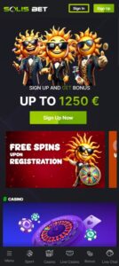 Solisbet mobile screenshot