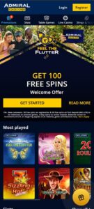 Admiral Casino mobile screenshot