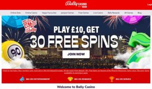 Bally Casino sister sites homepage