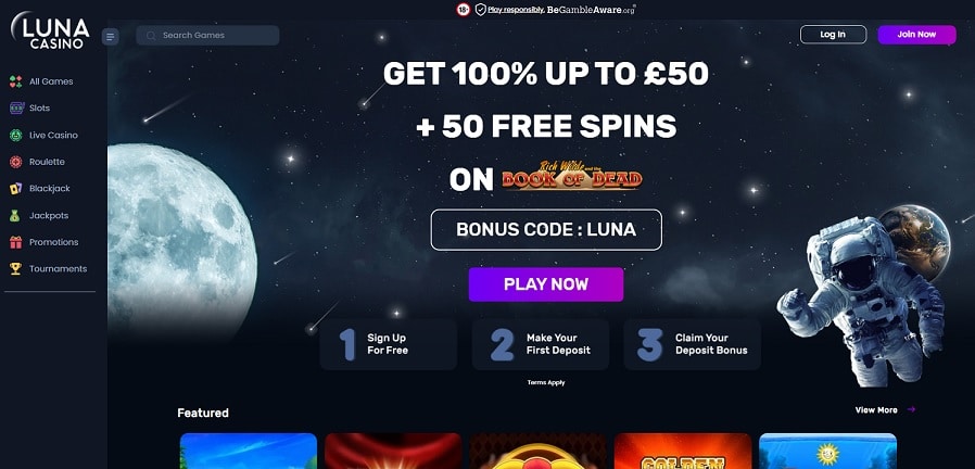luna casino sister sites homepage