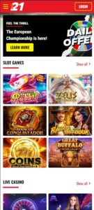 21bets.io mobile screenshot
