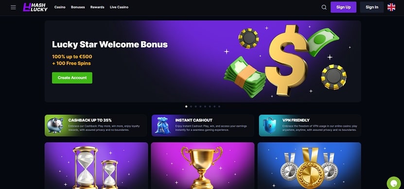 Cash Lounge sister site Hashlucky