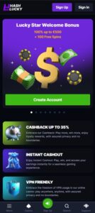 Hashlucky mobile screenshot