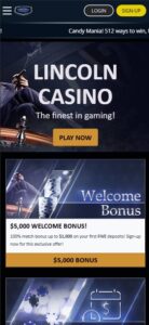 Lincoln Casino mobile screenshot