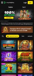 MyriadPlay mobile screenshot