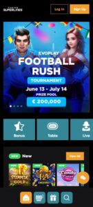 Superlines Casino mobile screenshot