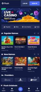 Flush Casino mobile screenshot