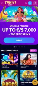 Tahiti Casino sister sites mobile