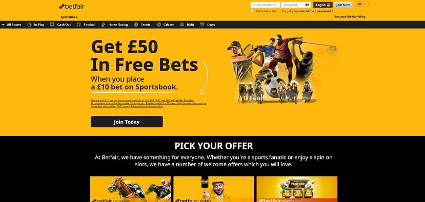Betfair Homepage