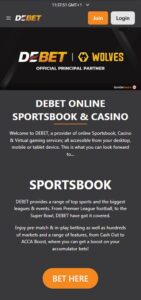 DEBET mobile screenshot