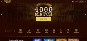 Gibson Casino sister sites homepage