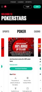 PokerStars sister sites mobile