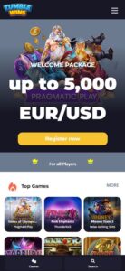 Tumble Wins mobile screenshot