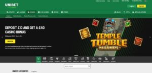 Unibet Casino homepage
