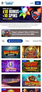 Atlantic Spins sister sites mobile