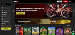 Betz Casino sister sites homepage