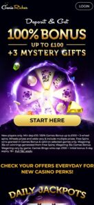 Genie Riches sister sites mobile