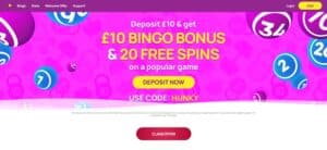Lippy Bingo sister sites Hunky Bingo