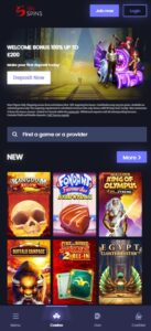 Sin Spins sister sites mobile