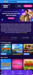 SlotStars sister sites mobile