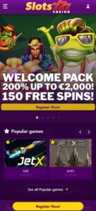 Slots777 Casino sister sites mobile