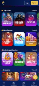 CoinKings sister sites mobile