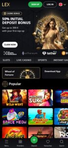 Lex Casino sister sites mobile