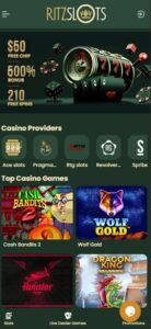 RItz Slots sister sites mobile