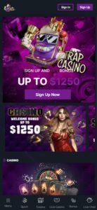 Trap Casino mobile screenshot