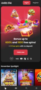 Cherry Spins sister sites mobile