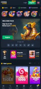 Coins Game sister sites mobile