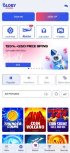 Glory Casino sister sites mobile