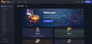 Lucky Wolf Casino sister sites homepage