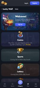 Lucky Wolf mobile screenshot