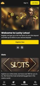 Lucky Lotus sister sites mobile
