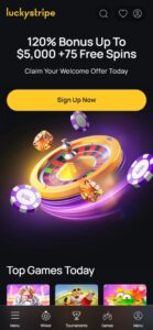 Lucky Stripe sister sites mobile
