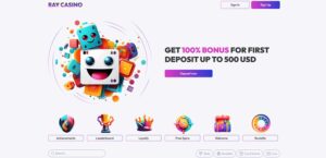 Ray Casino sister sites homepage