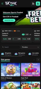 TikTak Bet sister sites mobile