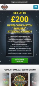 Zodiac Casino sister sites mobile