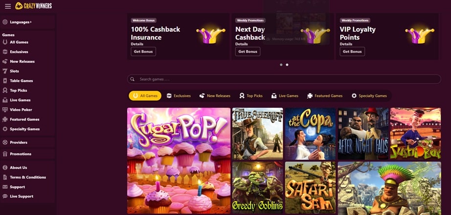 avantgarde casino sister sites crazywinners