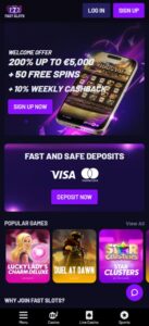 Fast Slots sister sites mobile