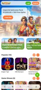 Imperial Wins sister sites mobile