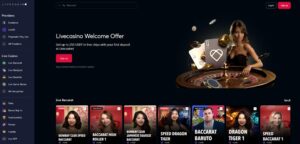 Livecasino.io sister sites homepage