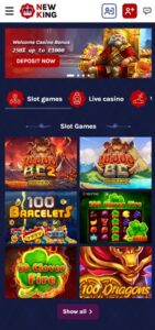 New King Casino mobile screenshot