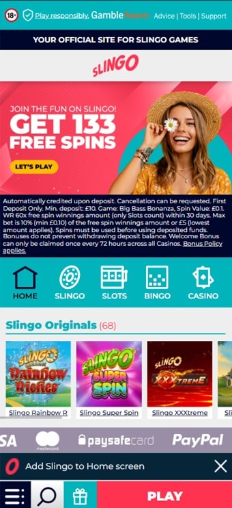Slingo sister sites mobile