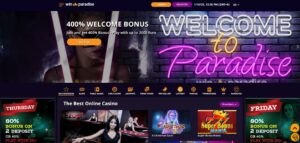 WinParadise sister sites homepage