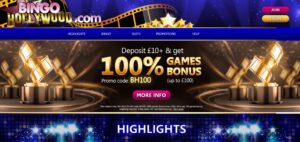 Bingo Hollywood sister sites homepage